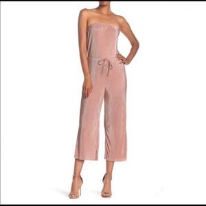 Vanity Room, Strapless Plisse Jumpsuit, Mauve